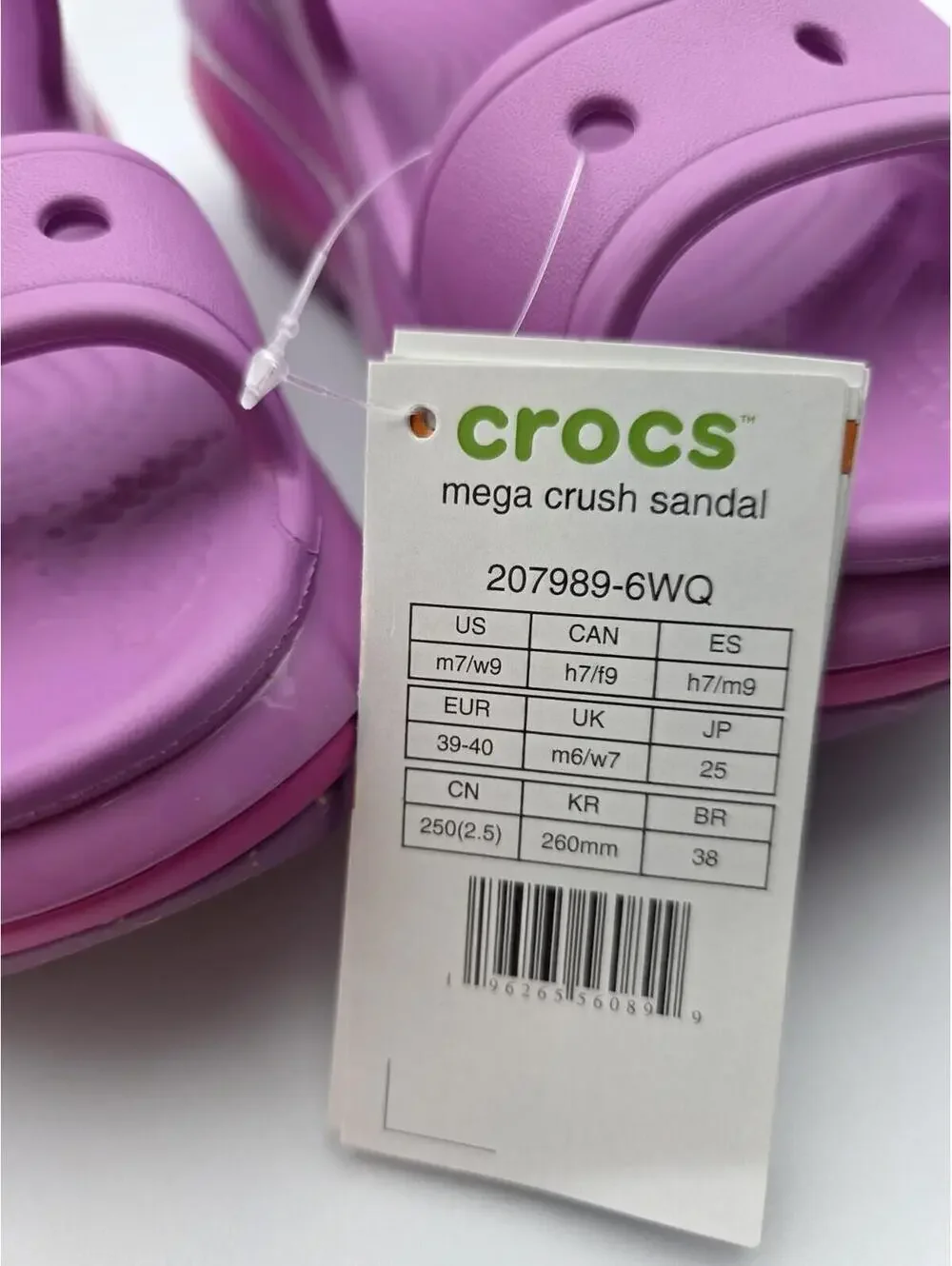 Crocs Classic Mega Crush Sandals W9 M7 Juice Hot Pink Limited Edition